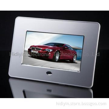 2014 new hotsales 7" silver brushed digital photo frame